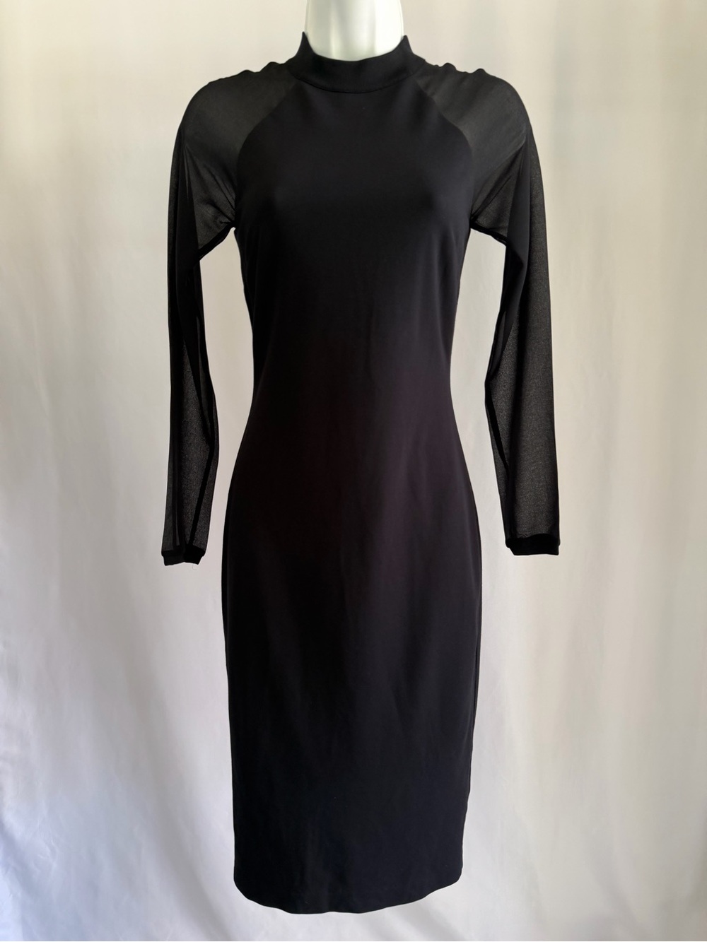 Ted Baker Ivylou Sheer Sleeve Bodycon Midi Dress Size 0 Black
